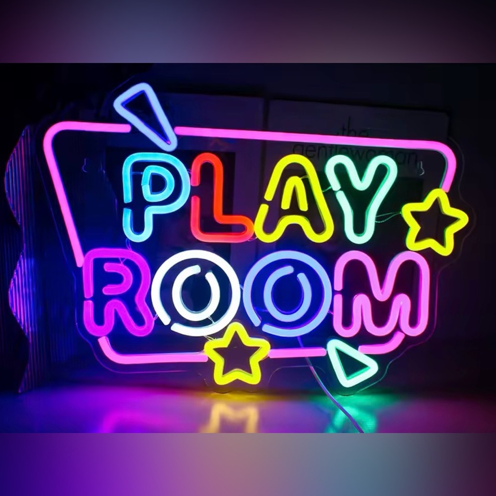 Neon 'PLAY ROOM' Wall Light Sign
